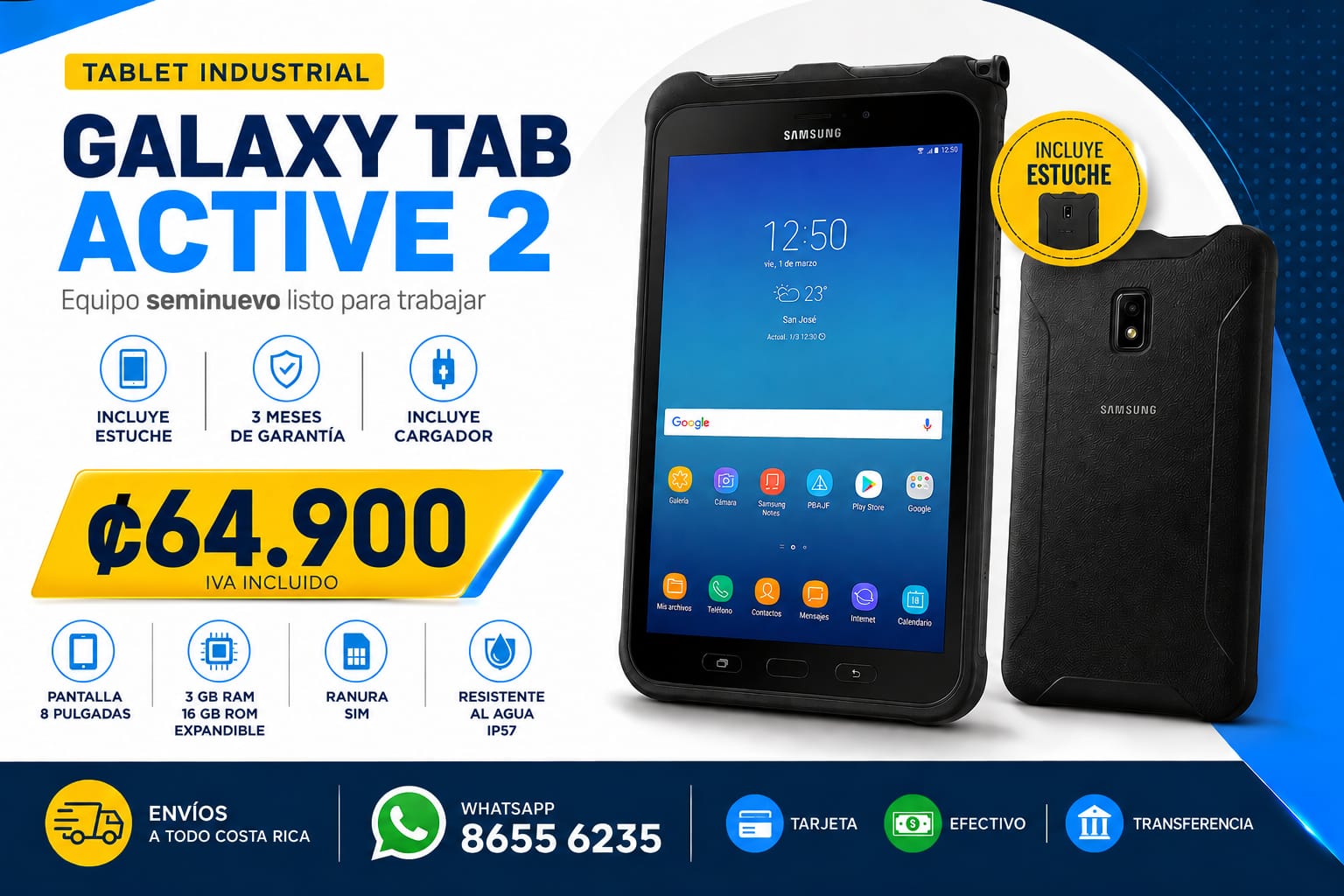 Oferta: Tablet  Samsung Galaxy Tab Avtive 2 - Equipo seminuevo PROMO