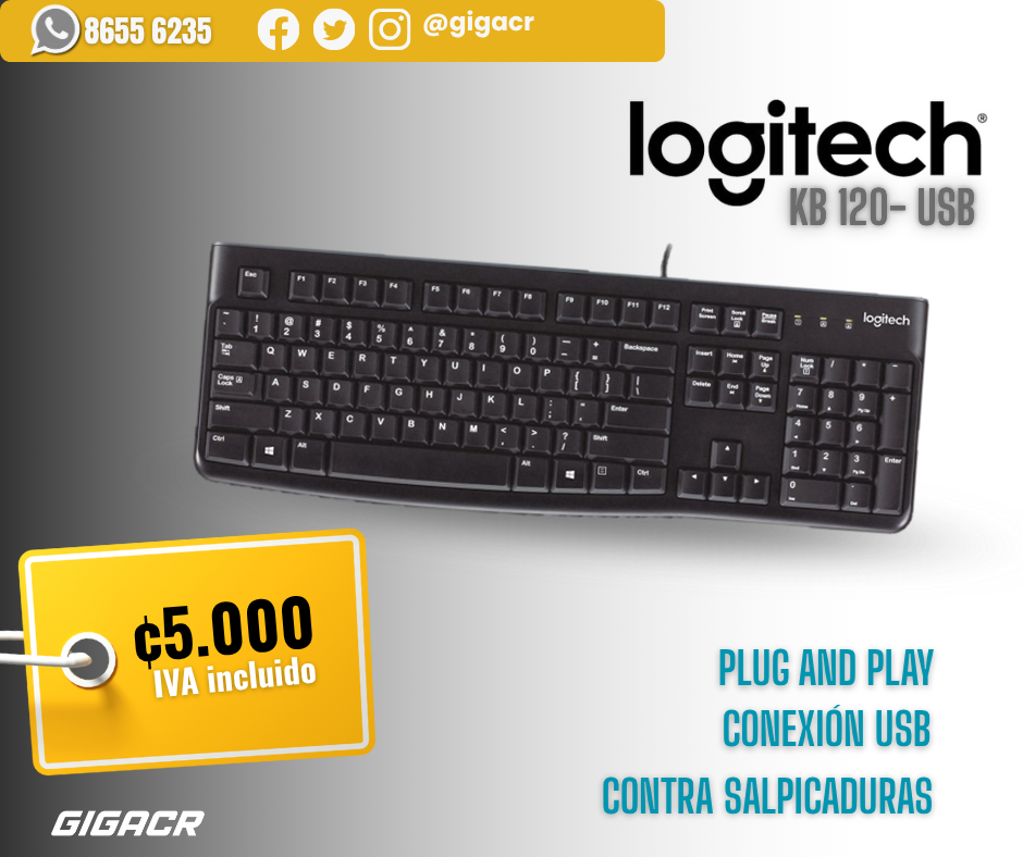 Oferta: Teclado Logitec  USB español KB120