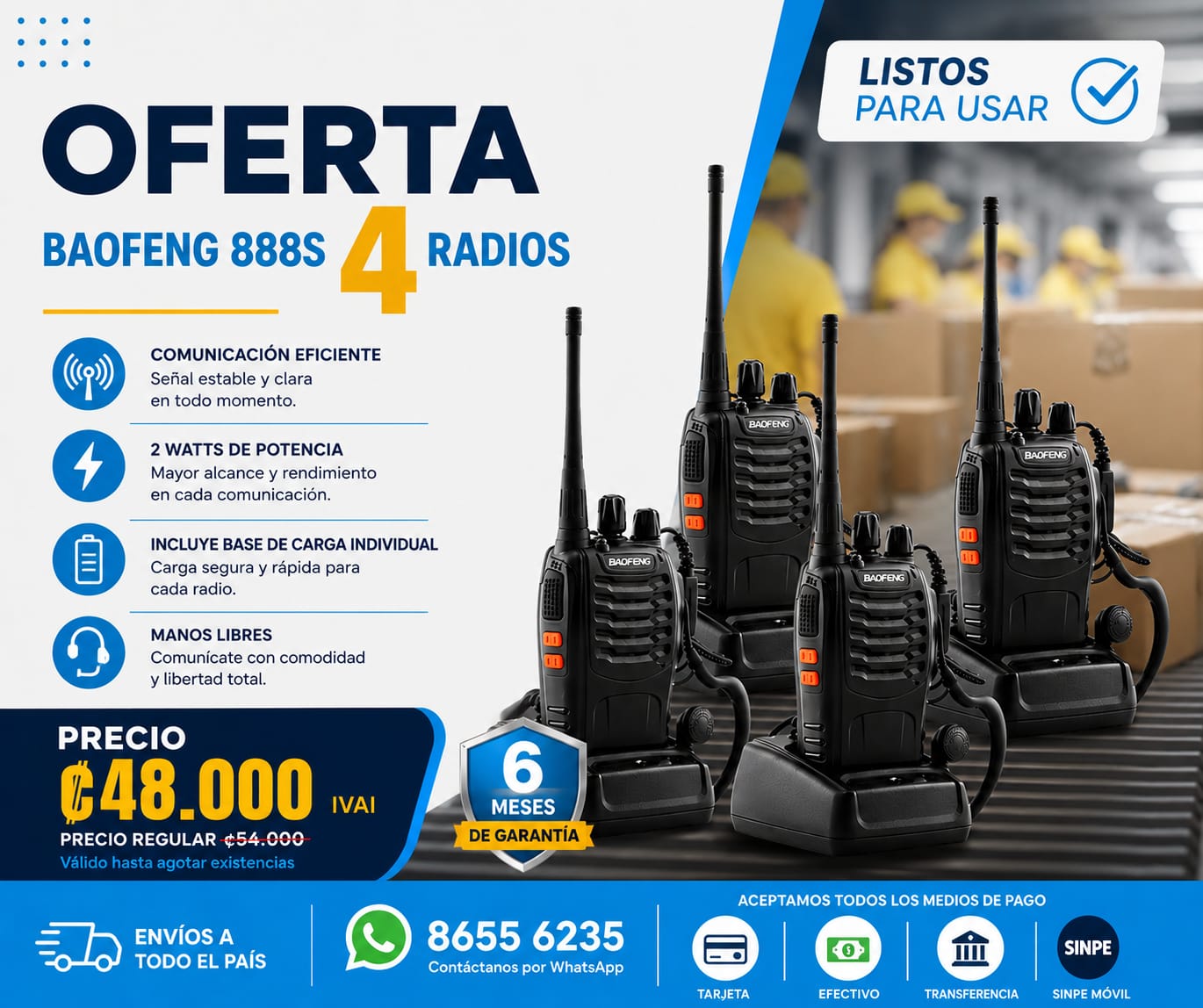 Oferta: Oferta   4  radios  modelo 888s Baofeng 