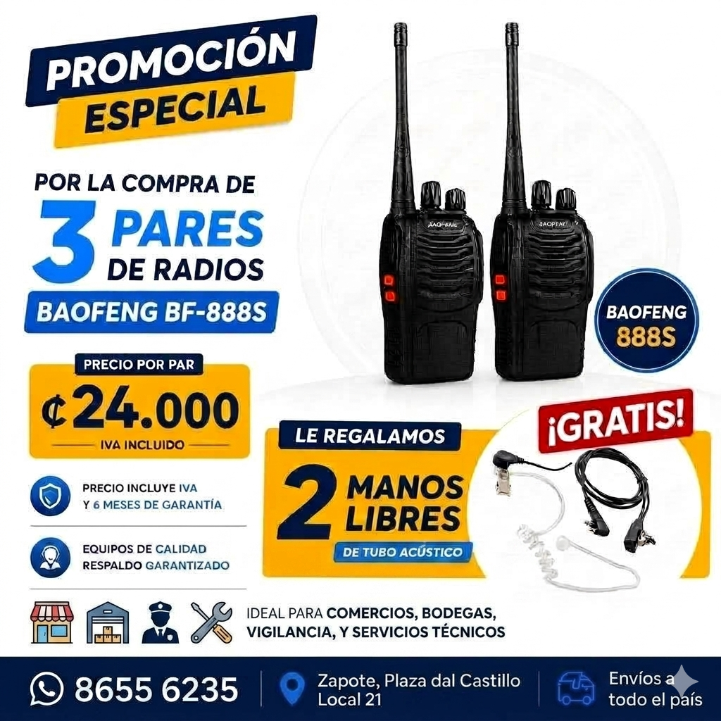 Oferta: Compre 3 pares y lleve Gratis 2 manos libres 